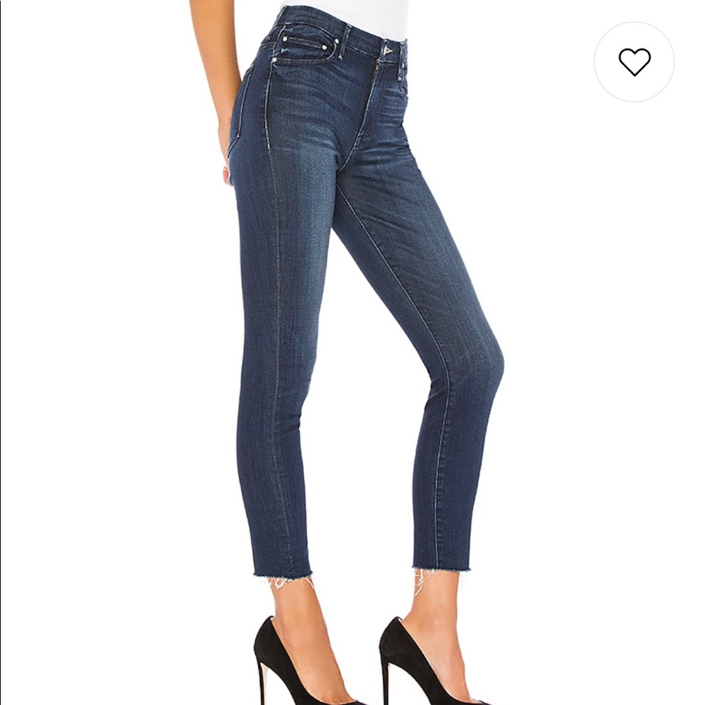 Mother high waisted looker ankle fray jean